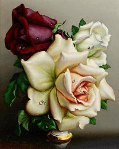 KLESTOVA Irene 1908-1989,Red and White Roses,Morgan O'Driscoll IE 2024-01-22
