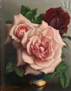 KLESTOVA Irene 1908-1989,Roses dans un vase de porcelaine,Millon & Associés FR 2024-04-23