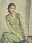 KLETT Walter 1897-1966,Portrait of a lady in green,Eldred's US 2007-10-31