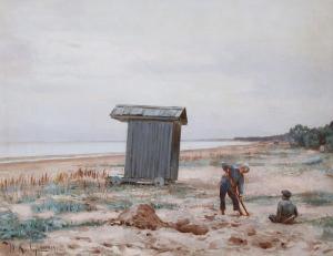 KLEVER Julij Julevic 1882-1942,On the beach,1908,Matsa IL 2023-11-15