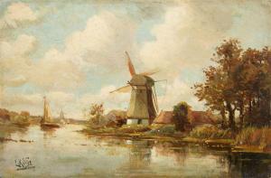 KLEYN Lodewijk Johannes 1817-1897,A Dutch River Landscape with a Windmill,Lempertz DE 2014-09-24