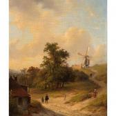 KLEYN Lodewijk Johannes,figures on a country road, a windmill in the dista,Sotheby's 2006-09-06