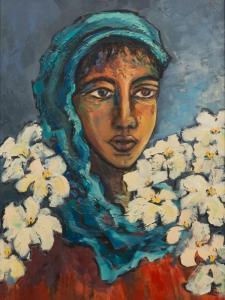 Kleyn Nadia 1900,Lady in Headscarf with Flowers,20th,5th Avenue Auctioneers ZA 2018-06-10