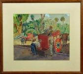 KLIEFOTH R,Workers Loading Horse-drawn Cart,1938,Kaminski & Co. US 2007-07-14