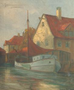 KLIIM Lars 1891-1942,A Dutch barge moored alongside a house on the cana,John Nicholson GB 2022-11-20