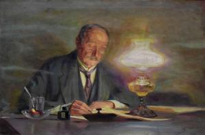 KLIMOWSKI Stanislaw,Portret rejenta siedzącego przy biurku,1920,Desa Dom Auckcyjny 2023-05-20