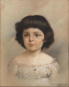 KLIMT Ernst 1864-1892,A portrait of a girl with dark hair and in a white,Palais Dorotheum 2023-04-04