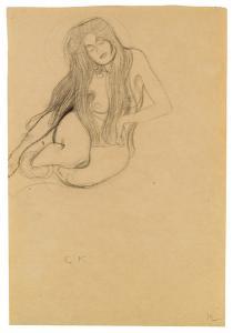 KLIMT Gustav 1862-1918,Seated female nude
 Sketch for,1902,im Kinsky Auktionshaus AT 2007-11-20