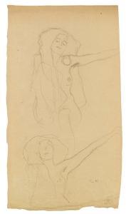 KLIMT Gustav,Two sketches of a seated female nude
 for &amp;quo,im Kinsky Auktionshaus 2007-11-20