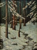 KLINGER FERDINAND 1800-1900,Zimný les s potôčikom,Soga SK 2015-07-09