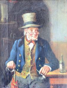 KLINGER H,An old man in a tavern with a pipe and umbrella,Bellmans Fine Art Auctioneers 2017-06-20