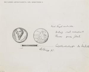 KLINGER Max 1857-1920,MEDAILLENENTWURF EDUARD VOGEL,1895,Sotheby's GB 2014-12-10