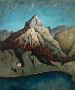 KLINGSOR Tristan 1874-1966,Lac de montagne, Le Cervin,1959,Neret-Minet FR 2021-06-10