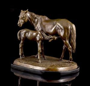 KLODT VON JURGENSBURG Petr Karlovic 1805-1867,Horse with Foal,Maynards CA 2016-09-28