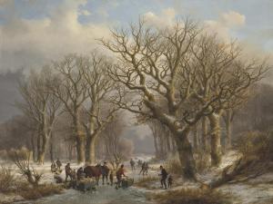 KLOMBECK Johann Bernard 1815-1893,A winter landscape,1871,Christie's GB 2021-12-16