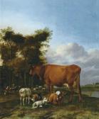 KLOMP Albert Jansz 1618-1688,Bergers et troupeau reposant au bord de l'eau,1662,De Vuyst 2008-12-13