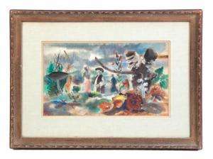 KLONIS BERNARD 1906-1957,Whimsical scene with people,Garth's US 2017-02-03