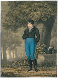 KLOTZ Joseph 1785-1830,Junger Kavalier mit Gehstock im Wald,Galerie Bassenge DE 2014-05-30