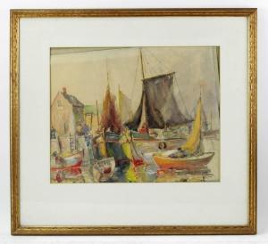 KNAPP Charles R 1900-1900,harbor scene with sailboats,20th century,Kaminski & Co. US 2023-03-03
