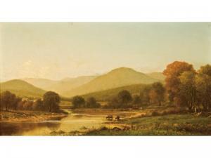 KNAPP Charles Wilson,New England mountain lake with figures,Ivey-Selkirk Auctioneers 2008-03-29