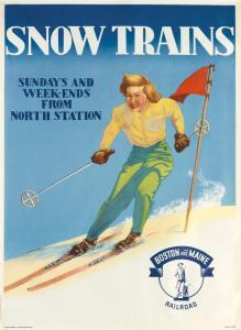 KNAPP FISHER Arthur Bedford,SNOW TRAINS / BOSTON AND MAINE RAILROAD,1940,Swann Galleries 2017-03-16
