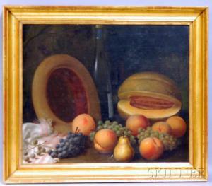 KNAPP George Kasson 1833-1910,Still Life with Peaches, Grapes, and Wine,1891,Skinner US 2012-11-14
