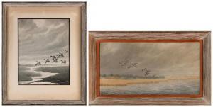 KNAPP J.D 1881,Two scenes of waterfowl, one of goldeneyes and one,Eldred's US 2023-03-24