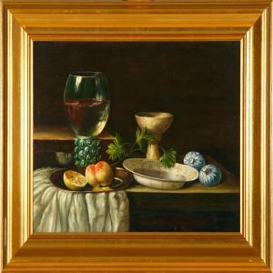 KNAPP K,Still life with a wine glass and dishes,Bruun Rasmussen DK 2008-07-28