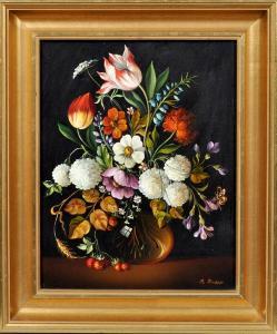 KNAPP Magdalena,Summer flowers in a vase together with a butterfly,Tring Market Auctions 2013-10-25