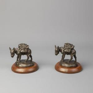 KNAPP Tom 1925-2016,Two Bronze Burros,1978,Santa Fe Art Auction US 2021-05-29