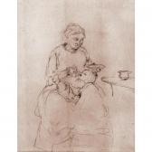 KNAUS Ludwig 1829-1910,feeding the baby,Sotheby's GB 2005-03-09