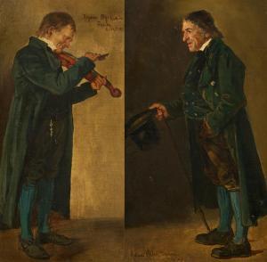 KNAUS Ludwig 1829-1910,Gentleman with Violin,1869,Van Ham DE 2023-05-15