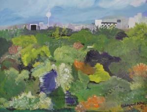 KNEF Hildegard,Blick über eine Parklandschaft auf den Fernsehturm,Auktionshaus Quentin 2011-10-22