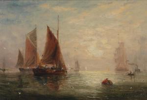 KNELL Adolphus 1860-1890,Shipping at dawn; Ships by moonlight,Bonhams GB 2024-04-24