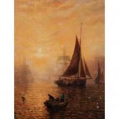 KNELL Adolphus 1860-1890,shipping fleet at dusk,Sotheby's GB 2006-11-21