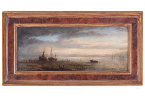 KNELL William Adolphus 1805-1875,Boats and figures at low tide,Dawson's Auctioneers GB 2023-12-15