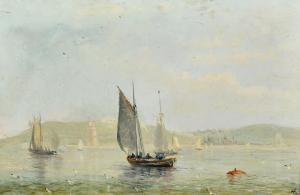 KNELL William Adolphus,ships off a headland under moonlit sky,19th Century,John Nicholson 2024-01-24