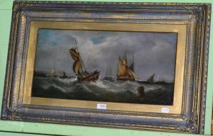 KNELL William Callcott 1830-1876,Shipping in rough seas,19th century,Tennant's GB 2017-09-23