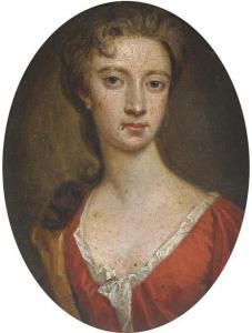 KNELLER Godfrey 1646-1723,A young lady, in scarlet dress with white undersli,Christie's 2004-12-07
