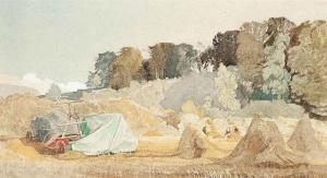 KNIGHT Charles 1901-1990,Harvest in Sussex,Christie's GB 2015-04-15