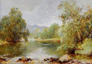KNIGHT Clara 1861-1940,River scene,Peter Wilson GB 2017-11-22