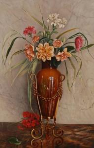 KNIGHT F W,Still life study flowers in a vase,Burstow and Hewett GB 2009-04-29