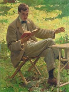 KNIGHT Harold 1874-1961,Alfred Munnings reading,Christie's GB 2009-12-16