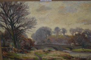 KNIGHT j 1800-1800,river landscape with stone bridge,Lawrences of Bletchingley GB 2019-01-29