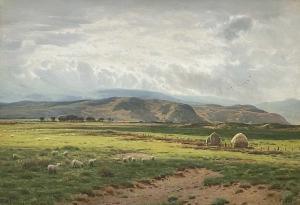 KNIGHT Joseph 1837-1909,Landscape with grazing sheep,1881,David Lay GB 2023-06-15