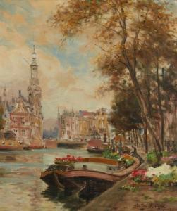 KNIGHT Louis Aston 1873-1948,Parisian canal scene,John Moran Auctioneers US 2024-04-10