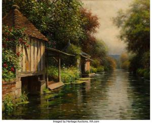 KNIGHT Louis Aston 1873-1948,Riverside cottage, Normandy,Heritage US 2023-12-07