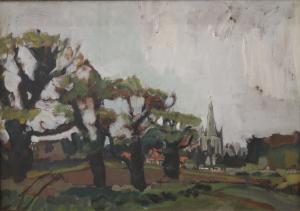 KNIGHTS Herbert,County Church Beyond the Trees,Rowley Fine Art Auctioneers GB 2021-05-08