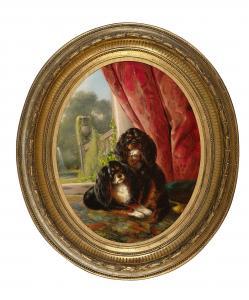KNIP August 1819-1859,Bildnis zweier King Charles Spaniels,Palais Dorotheum AT 2019-11-23