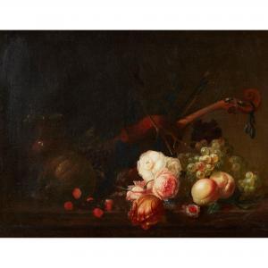 KNIP Nicolaes Frederik I 1742-1809,A still life of fruit and violin,1782,Lyon & Turnbull 2020-02-05